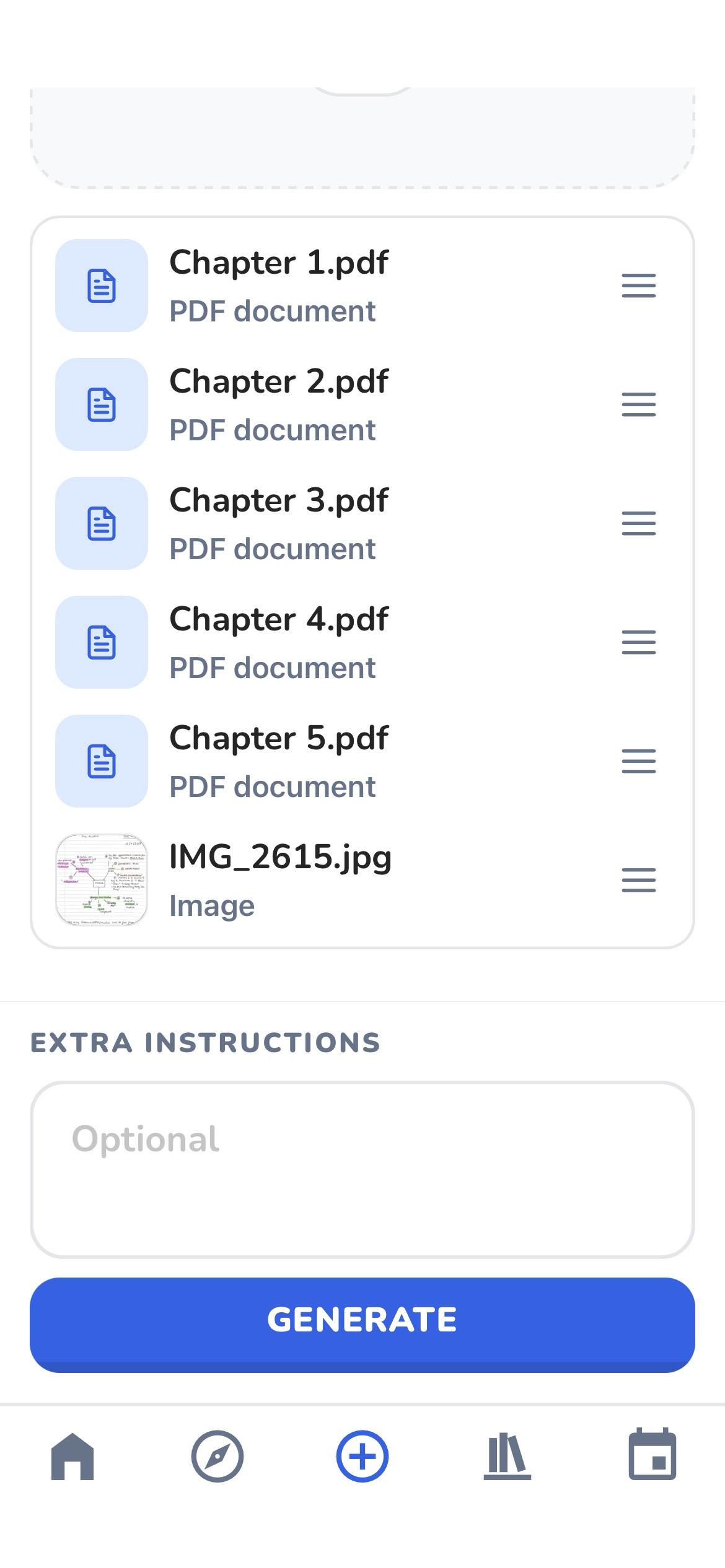 Upload material and arrange it in Semesty